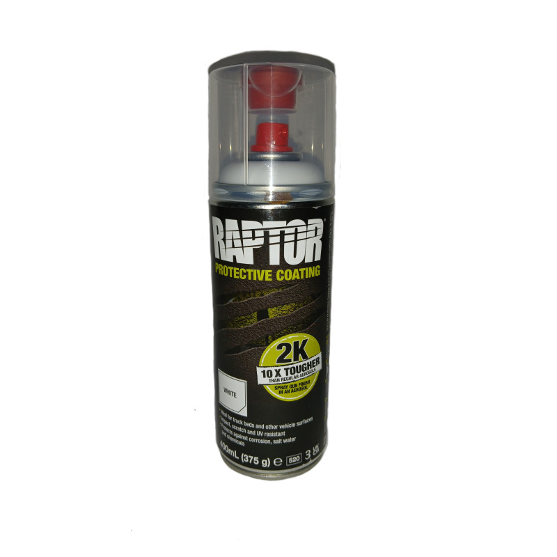 U-POL RAPTOR 2K AREOSOL WHITE biały 400ml z utwardzaczem - 0999 - mega-kolor.pl