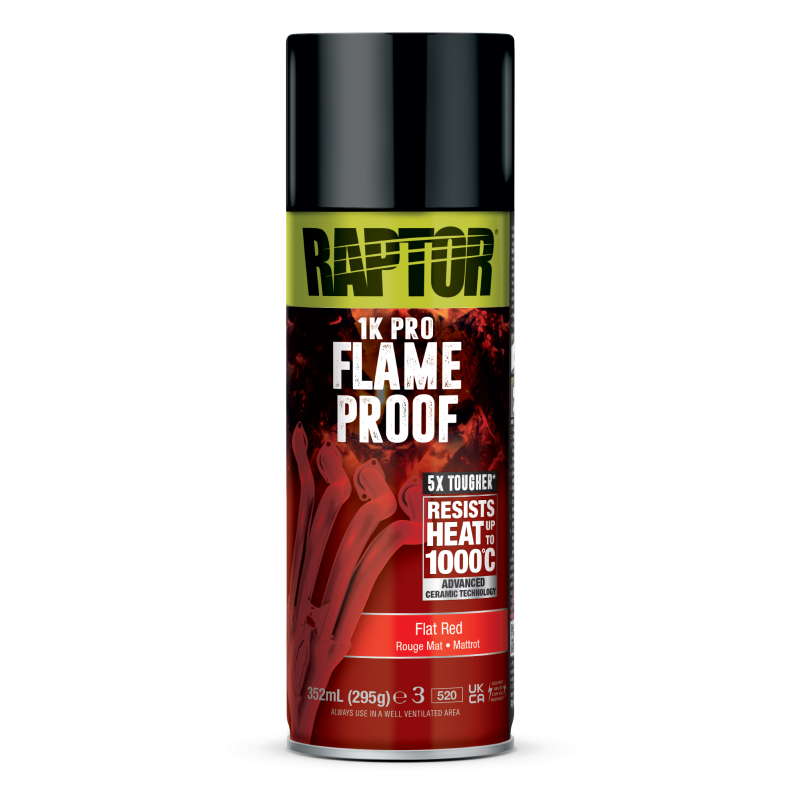 RAPTOR Spray FLAMEPROOF 1000°C 352ml czerwony mat  lakier żaroodporny - 1758 - mega-kolor.pl