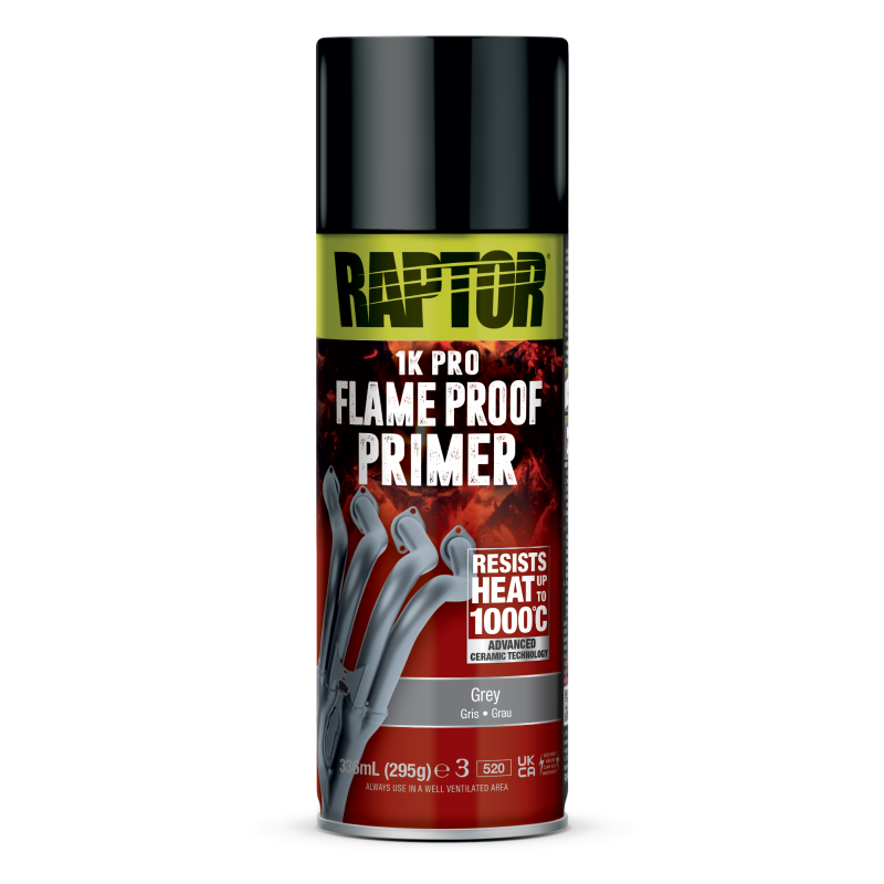 RAPTOR Spray FLAMEPROOF 1000°C 336ml podkład szary  lakier żaroodporny  - 3627 - mega-kolor.pl