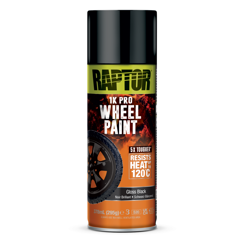 RAPTOR Spray WHEEL felga 120°C 378ml czarny połysk - 3628 - mega-kolor.pl