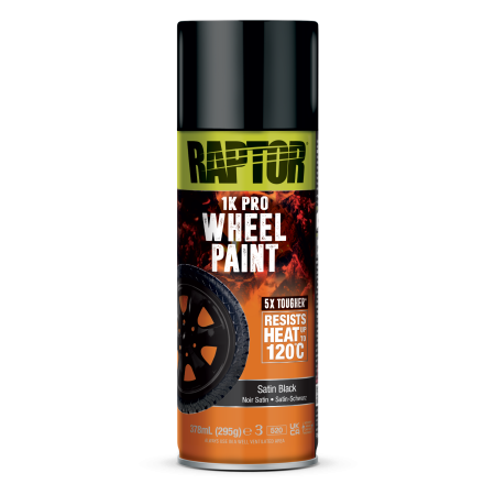 RAPTOR Spray WHEEL felga 120°C 378ml czarna satyna - 909 - mega-kolor.pl